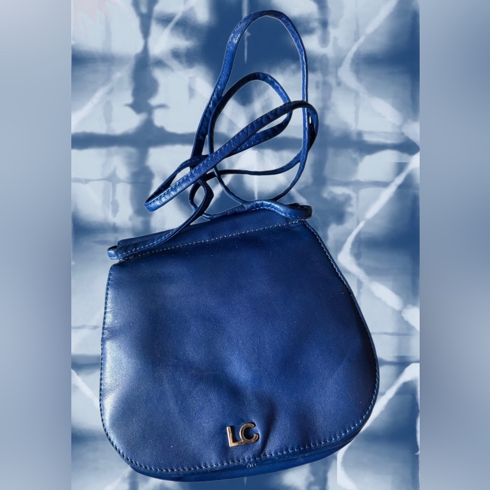 Liz Claiborne Vintage Royal Blue Leather Crossbody NWOT